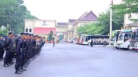 Kepolisian Daerah Jambi melaksanakan kegiatan apel pergeseran pasukan dalam rangka pengamanan tahap pemungutan dan perhitungan suara Pilkada serentak tahun 2024