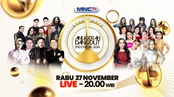 Malam ini, MNCTV menghadirkan ajang penghargaan terbesar bagi para insan dan pelaku musik dangdut tanah air dalam acara malam puncak ‘Anugerah Dangdut Indonesia 2024’.