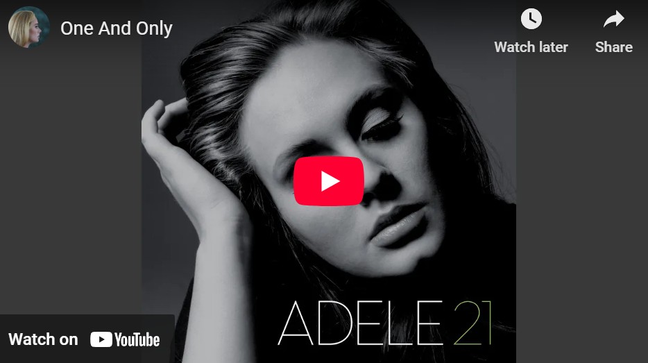 lagu one and only adele.