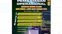 Angkutan barang mulai besok, Senin (24/3/2025) akan dilakukan pembatasan operasional.