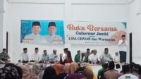 Gubernur Jambi, Al Haris menggelar buka puasa bersama wartawan se-Provinsi Jambi dan Ormas.