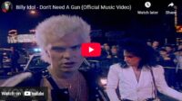 Lagu Don't Need A Gun - Billy Idol.