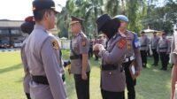 Polres Merangin menggelar upacara serah terima jabatan (Sertijab) Wakapolres dan Kapolsek Sungai Manau.