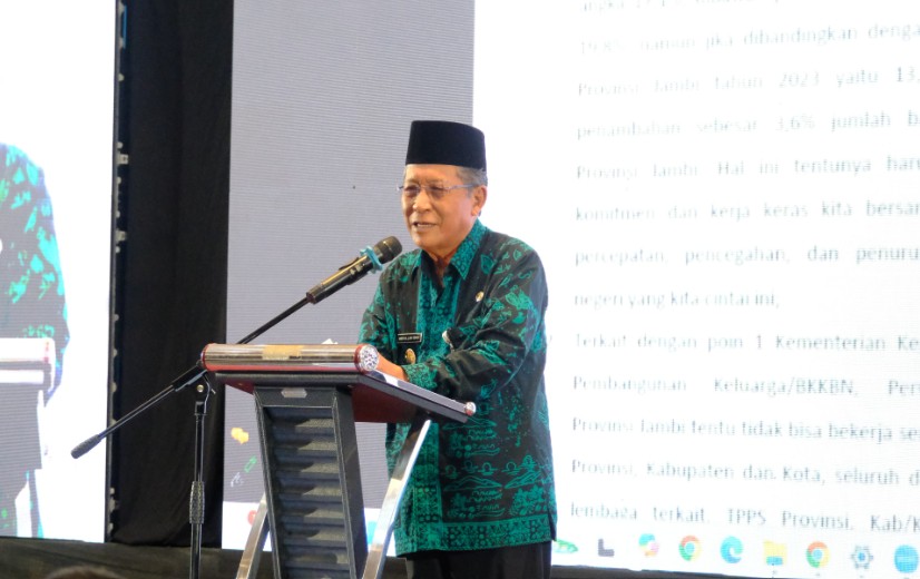 Wakil Gubernur Jambi Drs. H. Abdullah Sani, M.Pd.I membuka secara resmi Rapat Koordinasi Daerah Program Pembangunan Keluarga, Kependudukan, dan Keluarga Berencana (Bangga Kencana) serta Percepatan Pencegahan dan Penurunan Stunting Provinsi Jambi Wakil Gubernur Jambi Drs. H. Abdullah Sani, M.Pd.I membuka secara resmi Rapat Koordinasi Daerah Program Pembangunan Keluarga, Kependudukan, dan Keluarga Berencana (Bangga Kencana) serta Percepatan Pencegahan dan Penurunan Stunting Provinsi Jambi