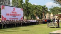 Bertindak sebagai Irup dalam upacara yakni Kapolres Merangin AKBP Roni Syahendra yang juga merupakan putra asli Merangin.