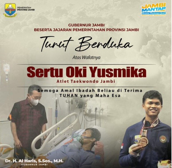 Atlet Taekwondo Jambi Sertu Oki Yusmika Wafat, Gubernur Al Haris Turut Berduka