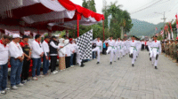 Wako Alfin Lepas Pawai Pembangunan dan Barisan Indah. Foto: Oga/Jambiseru.com