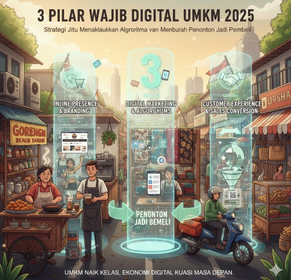 3 PILAR Wajib Digital UMKM 2025: Strategi Jitu Menaklukkan Algoritma dan Mengubah Penonton Jadi Pembeli 3 PILAR Wajib Digital UMKM 2025: Strategi Jitu Menaklukkan Algoritma dan Mengubah Penonton Jadi Pembeli