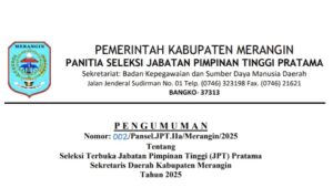 Panitia seleksi resmi buka seleksi terbuka Jabatan Sekda Merangin.