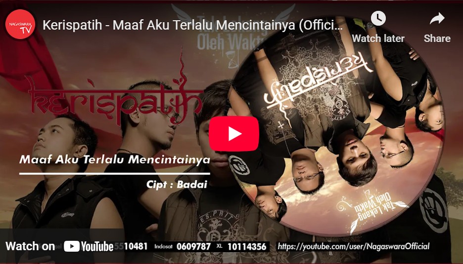 lagu maaf aku terlalu mencintainya kerispatih.