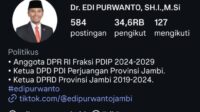 Review Akun Instagram Edi Purwanto: Transparansi Kerja Anggota DPR RI Dapil Jambi yang Patut Dicontoh!