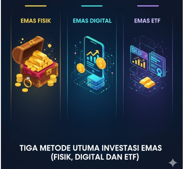 Pilihan Cerdas Investor! Membandingkan Tiga Metode Utama Investasi Emas (Fisik, Digital, dan ETF) Pilihan Cerdas Investor! Membandingkan Tiga Metode Utama Investasi Emas (Fisik, Digital, dan ETF)