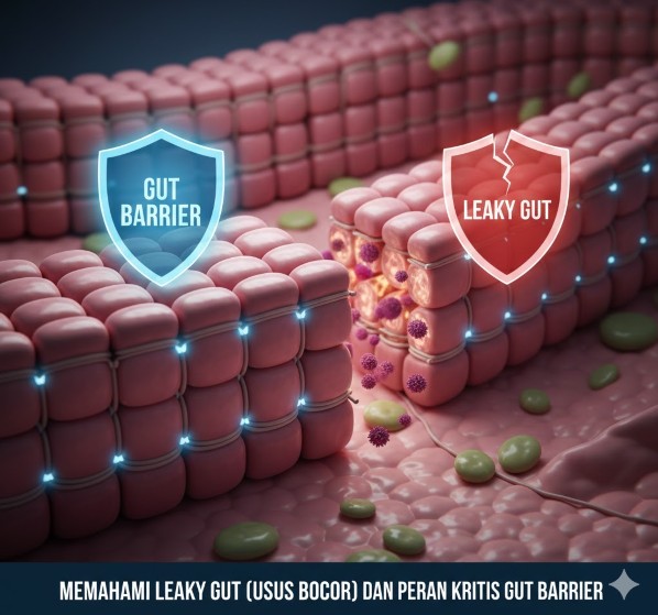 LAPISAN PERTAHANAN PERTAMA : Memahami Leaky Gut (Usus Bocor) dan Peran Kritis Gut Barrier LAPISAN PERTAHANAN PERTAMA : Memahami Leaky Gut (Usus Bocor) dan Peran Kritis Gut Barrier