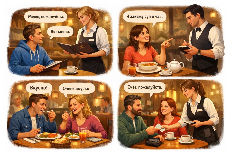 Kamus Bahasa Rusia Sehari-Hari 2.000 Kosakata (Part 3): Makan, Minum, Restoran, dan Kafe