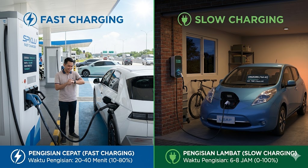 Fast Charging vs Slow Charging Mobil Listrik