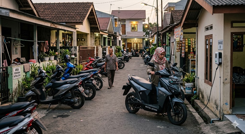 Motor Listrik dan Kebiasaan Parkir di Lingkungan Permukiman Padat
