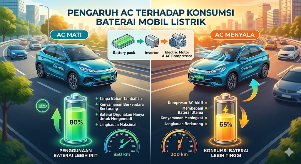 Pengaruh Fitur AC terhadap Efisiensi Mobil Listrik Pengaruh Fitur AC terhadap Efisiensi Mobil Listrik