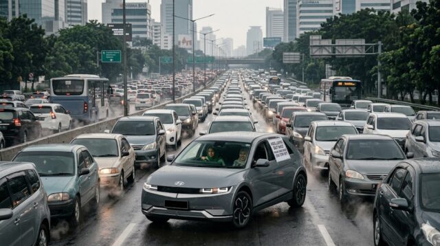 Mobil Listrik di Kondisi Macet Panjang