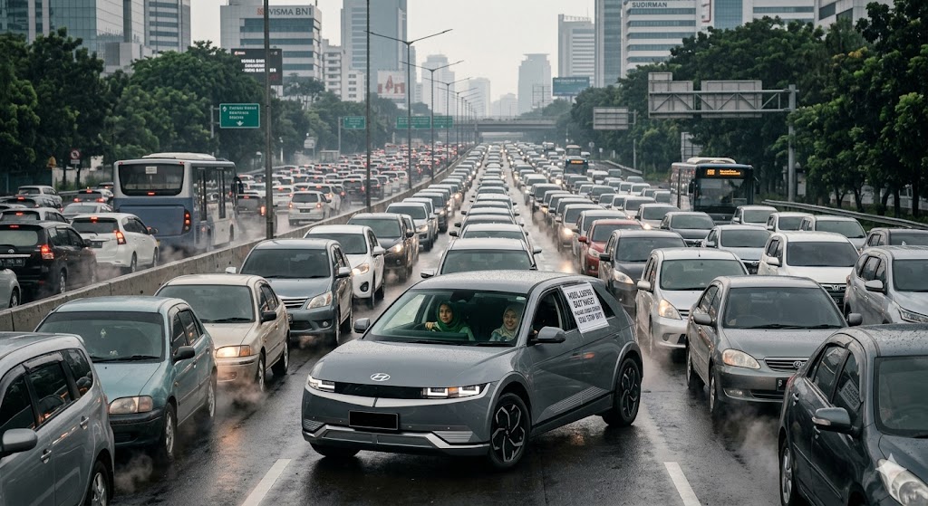 Mobil Listrik di Kondisi Macet Panjang