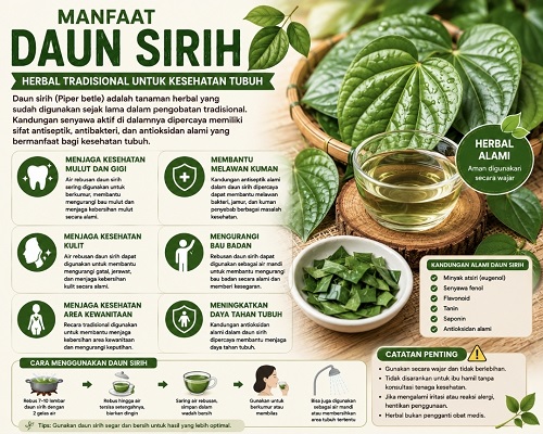 manfaat daun sirih untuk kesehatan tubuh herbal tradisional yang dipercaya membantu kebersihan dan daya tahan