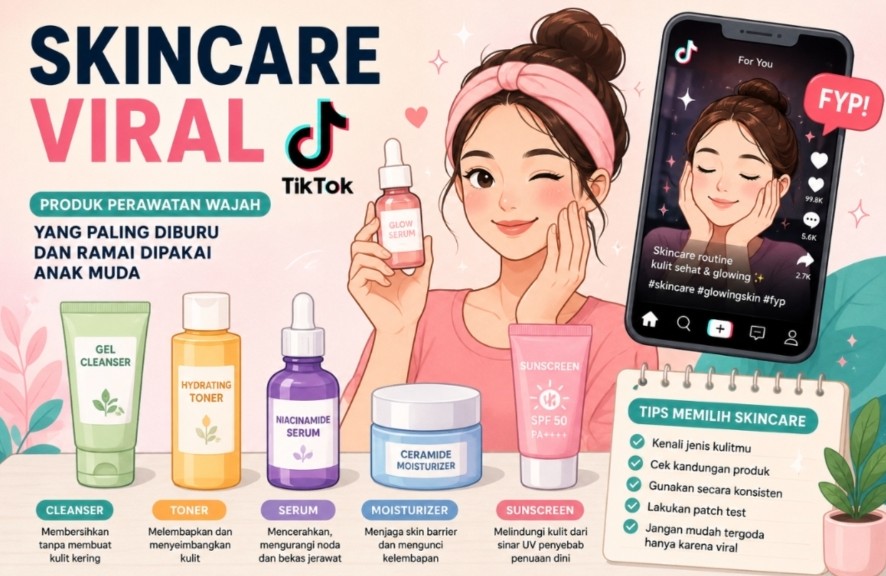 Skincare Viral TikTok 2026: Produk Perawatan Wajah yang Paling Banyak Diburu dan Ramai Dipakai Anak Muda