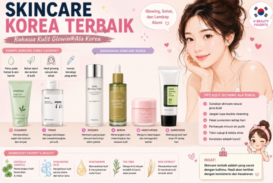 Skincare Korea Terbaik 2026: Rahasia Kulit Glowing Ala Korea yang Masih Jadi Tren Dunia