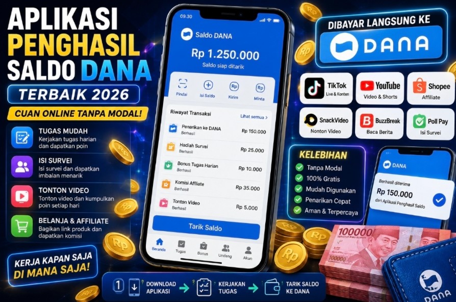 Aplikasi Penghasil Saldo DANA Terbaik 2026: Cara Modern Mendapatkan Penghasilan Tambahan Lewat Smartphone