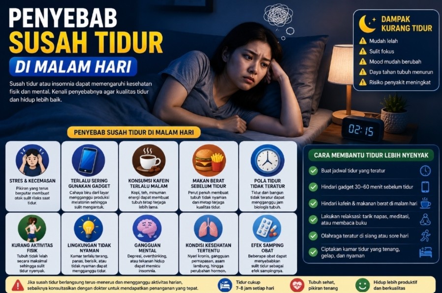 Penyebab Susah Tidur di Malam Hari: Kebiasaan dan Kondisi yang Sering Tidak Disadari