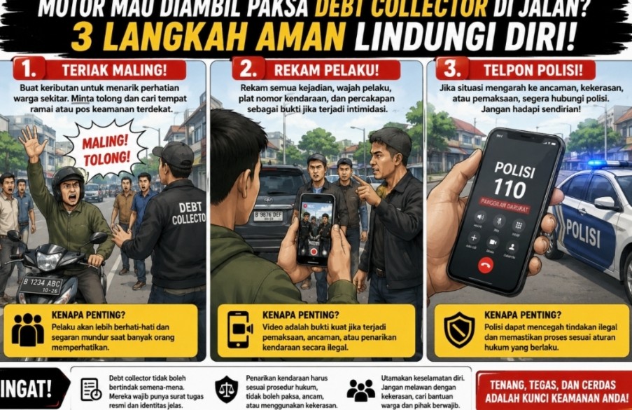 Motor Mau Diambil Paksa Debt Collector di Jalan? Begini Cara Aman Melawan dan Lindungi Diri Motor Mau Diambil Paksa Debt Collector di Jalan? Begini Cara Aman Melawan dan Lindungi Diri