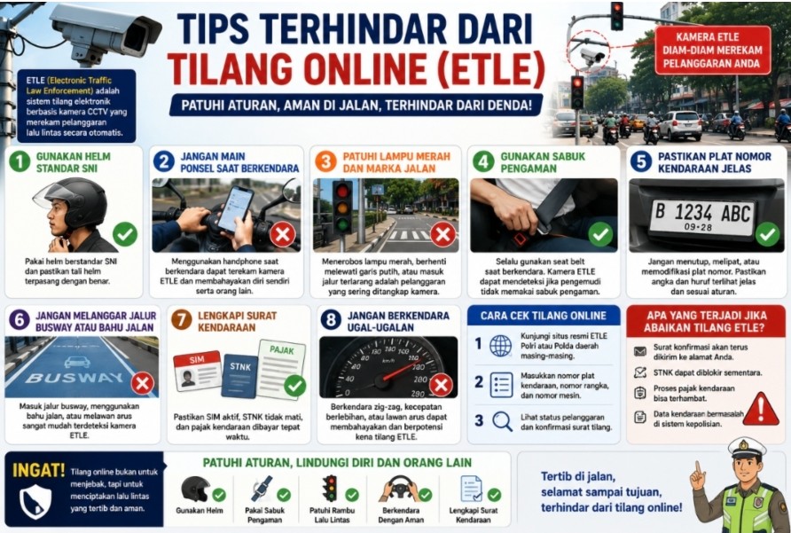 Tips Terhindar dari Tilang Online, Jangan Sampai Kamera ETLE Diam-Diam Rekam Pelanggaran Anda Tips Terhindar dari Tilang Online, Jangan Sampai Kamera ETLE Diam-Diam Rekam Pelanggaran Anda
