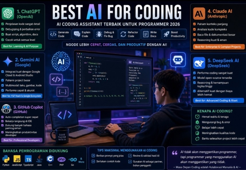 Best AI for Coding 2026: Daftar AI Coding Terbaik yang Mengubah Cara Programmer Bekerja Best AI for Coding 2026: Daftar AI Coding Terbaik yang Mengubah Cara Programmer Bekerja