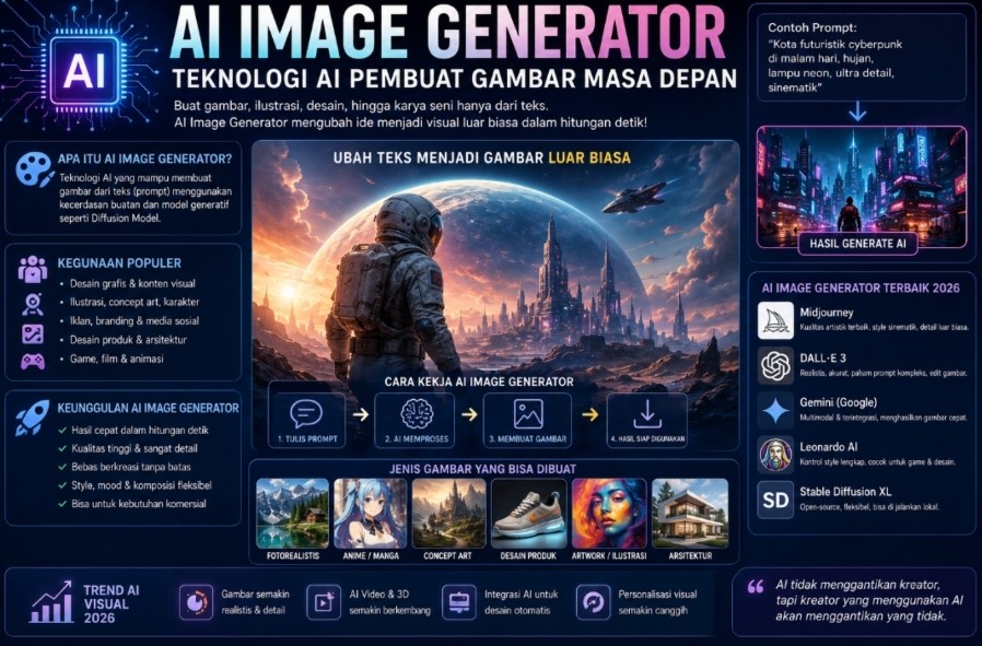 AI Image Generator Terbaik 2026: Teknologi AI Pembuat Gambar yang Sedang Mengubah Dunia Desain Digital AI Image Generator Terbaik 2026: Teknologi AI Pembuat Gambar yang Sedang Mengubah Dunia Desain Digital