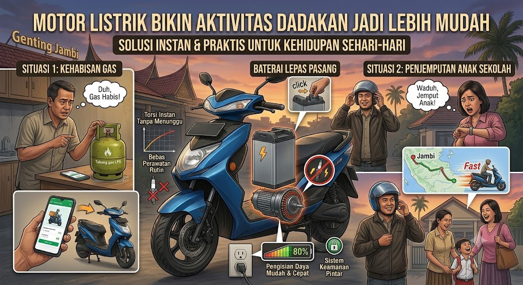 Motor Listrik Bikin Aktivitas Dadakan Jadi Lebih Mudah dan Praktis