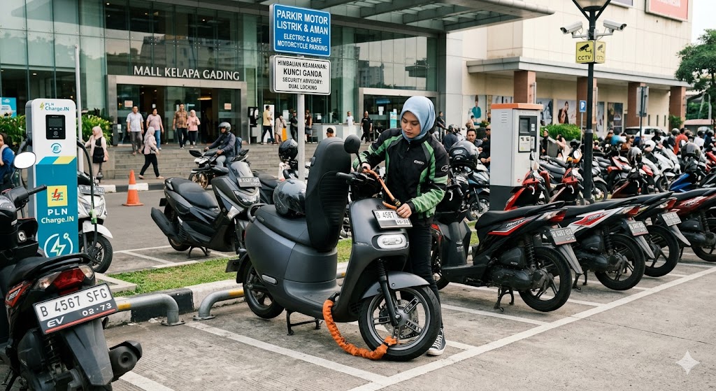Motor Listrik dan Keamanan Parkir di Tempat Umum