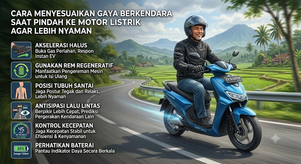 Cara Menyesuaikan Gaya Berkendara Saat Pindah ke Motor Listrik Cara Menyesuaikan Gaya Berkendara Saat Pindah ke Motor Listrik