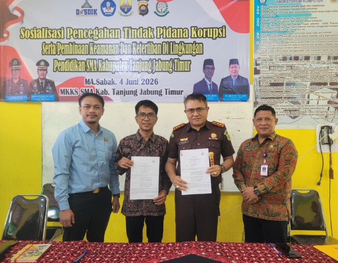Dinas Pendidikan Provinsi Jambi Perkuat Budaya Antikorupsi di Sekolah, Gandeng Kejari dan Polres Tanjab Timur