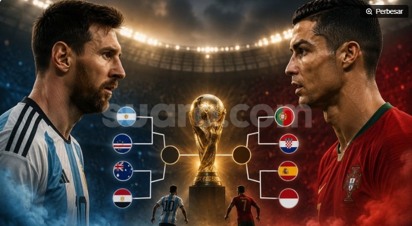 Ronaldo vs Messi di Piala Dunia 2026 Makin Dekat! Ini Skenario Lengkap Duel Impian di Final atau Perebutan Juara 3 yang Bikin Dunia Menunggu