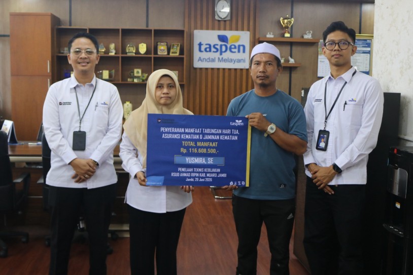 TASPEN Jambi Serahkan Santunan Rp116,6 Juta kepada Ahli Waris ASN, Wujud Nyata Kehadiran Negara