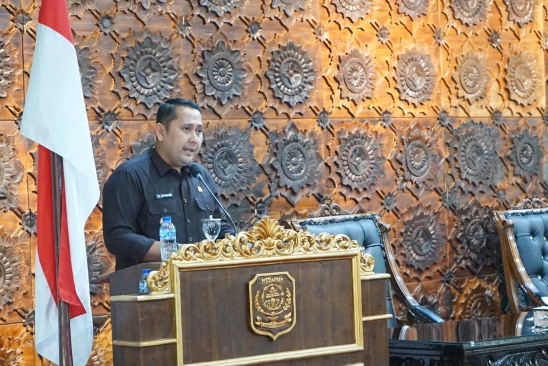Bupati Merangin, M. Syukur dalam Rapat Paripurna Ketiga Masa Persidangan Ketiga Bagian Kedua Tahun Sidang 2026 di Gedung DPRD Kabupaten Merangin, Bangko, Senin (20/7/2026).