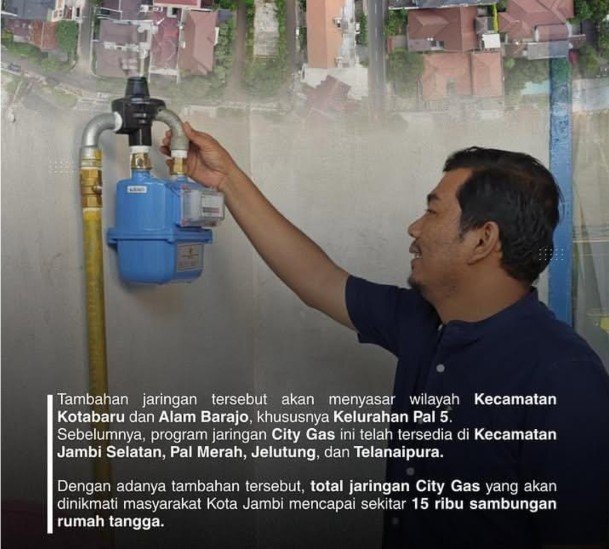 Rocky Candra Bawa Tambahan 1.730 Sambungan City Gas Untuk Warga Kota Jambi