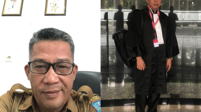Kiri: Kabag Hukum Setda Merangin, Alex Sander, SH., Kanan: Advokat Pemkab Merangin, Alex Alnemeri, SH.,MH