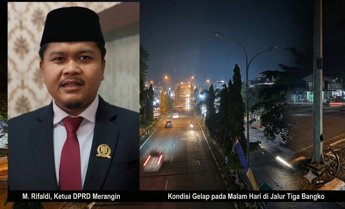 Ketua DPRD Merangin, M. Rifaldi, meminta Dinas Perhubungan (Dishub) Kabupaten Merangin segera memaksimalkan pemeliharaan Penerangan Jalan Umum (PJU) di sepanjang Jalur Tiga Kota Bangko.