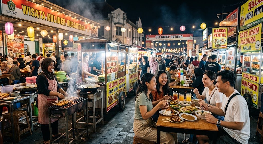 buatlah gambar Wisata Kuliner Indonesia