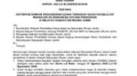 Sekolah di Muaro Jambi Kembali Daring, BBS: Keselamatan Siswa Jadi Prioritas Sekolah di Muaro Jambi Kembali Daring, BBS: Keselamatan Siswa Jadi Prioritas