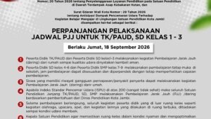 kabut asap melanda, pemkot jambi resmi perpanjang pjj untuk paud dan sd kelas 1 sampai 3