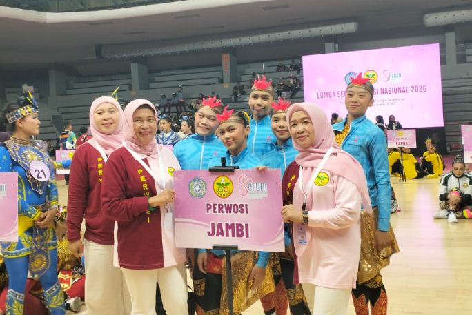 PERWOSI Jambi Pertahankan Gelar Juara Nasional Senam Kreasi 2026