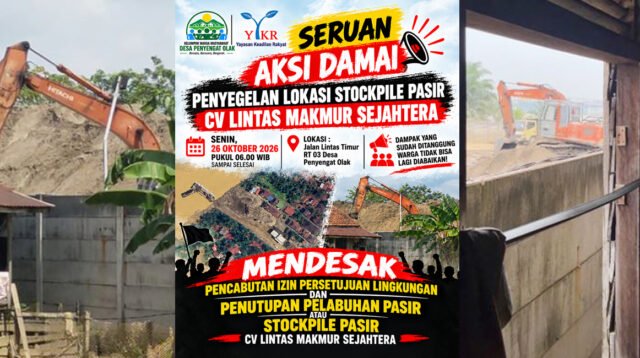 aksi damai tolak stockpile pasir cv lintas makmur sejahtera