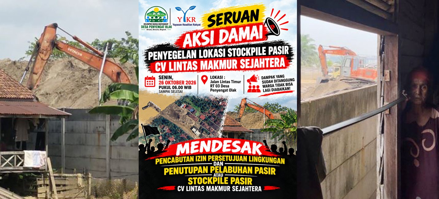aksi damai tolak stockpile pasir cv lintas makmur sejahtera