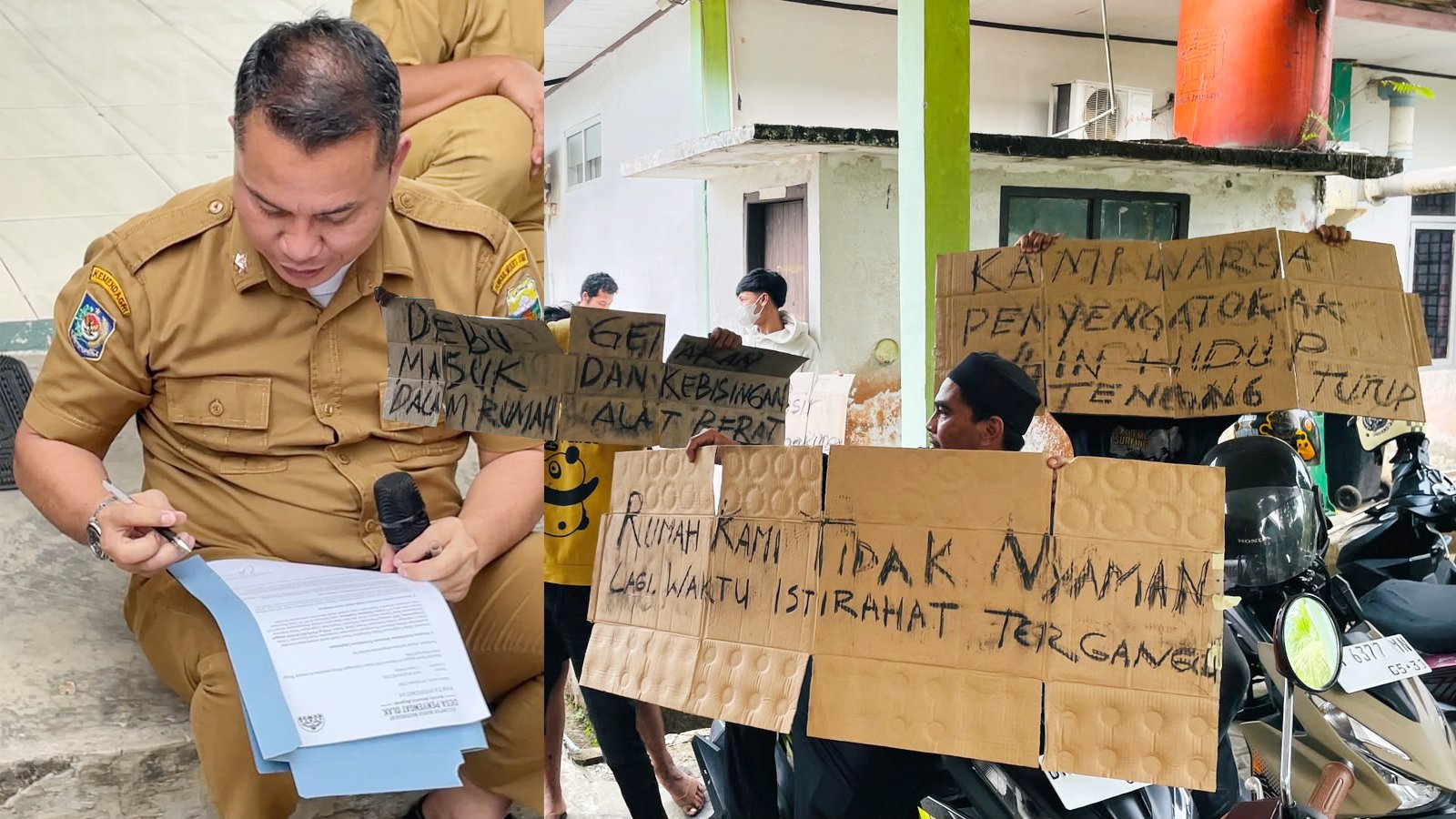 bukti nyata penutupan stockpile pasir