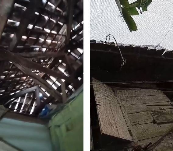 genteng yang bergeser di rumah m. zen dan umi